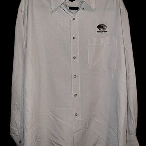 Mizzou Men's White Button-Up‎ Shirt
